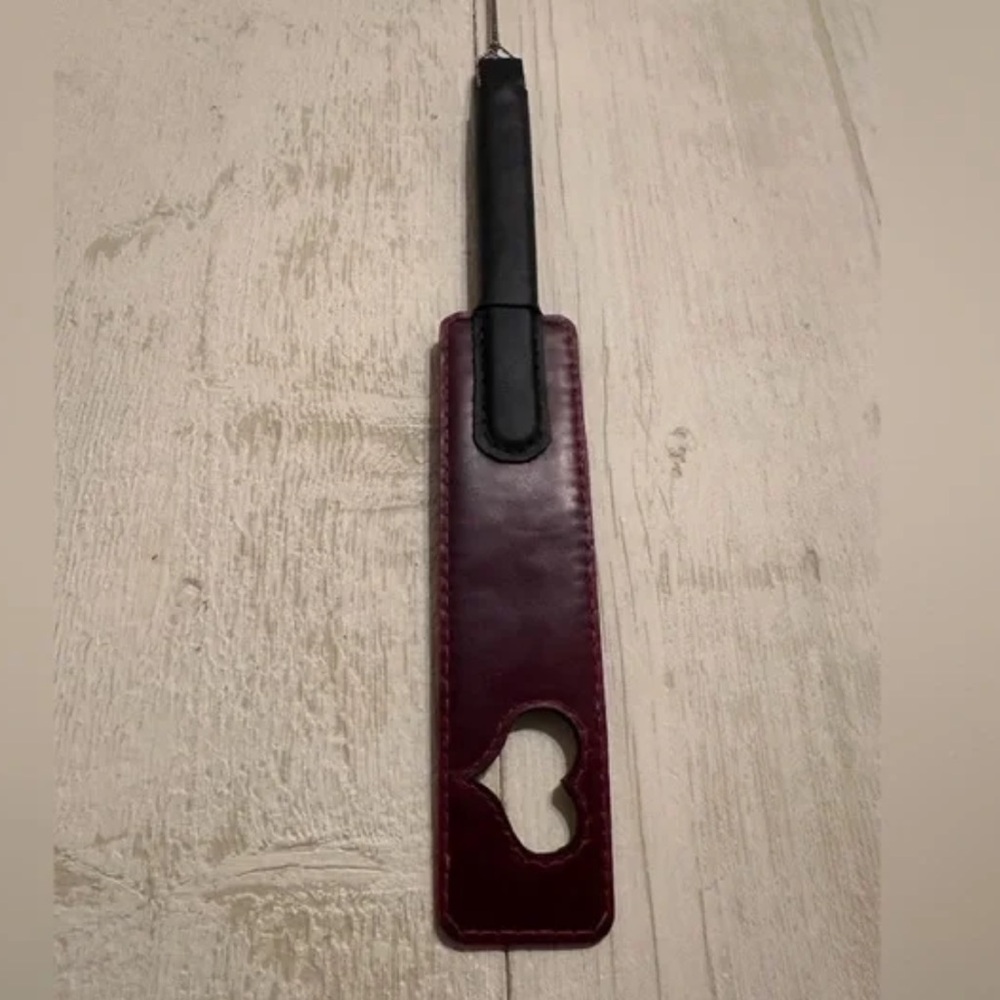 Red and Black Leather Heart Love Paddle